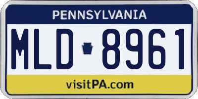 PA license plate MLD8961