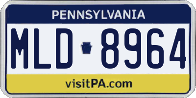 PA license plate MLD8964