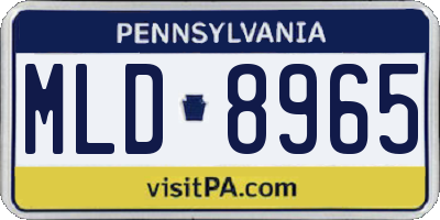 PA license plate MLD8965