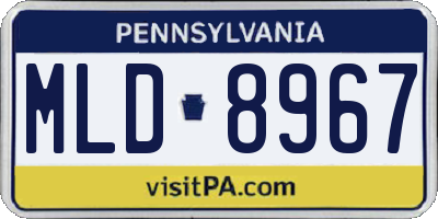 PA license plate MLD8967