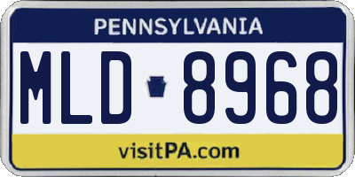 PA license plate MLD8968