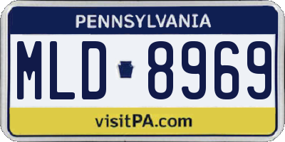 PA license plate MLD8969