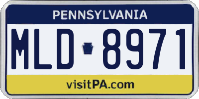 PA license plate MLD8971