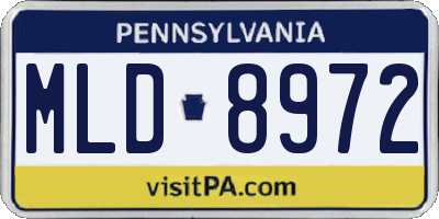 PA license plate MLD8972