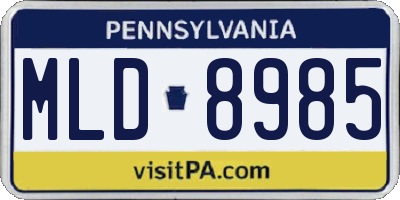 PA license plate MLD8985