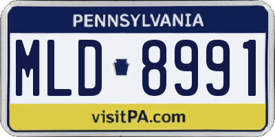 PA license plate MLD8991