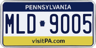 PA license plate MLD9005