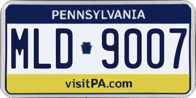 PA license plate MLD9007