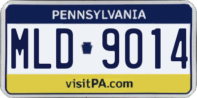 PA license plate MLD9014
