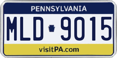 PA license plate MLD9015