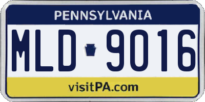 PA license plate MLD9016