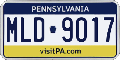 PA license plate MLD9017