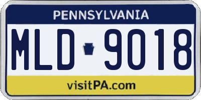 PA license plate MLD9018