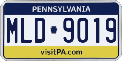 PA license plate MLD9019