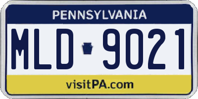 PA license plate MLD9021