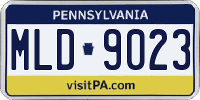 PA license plate MLD9023