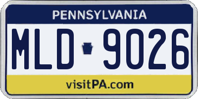 PA license plate MLD9026