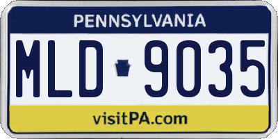 PA license plate MLD9035