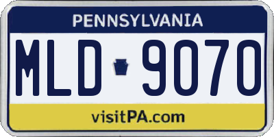 PA license plate MLD9070