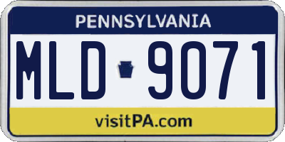PA license plate MLD9071