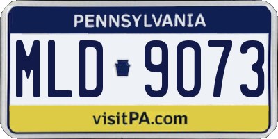 PA license plate MLD9073