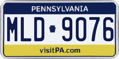 PA license plate MLD9076