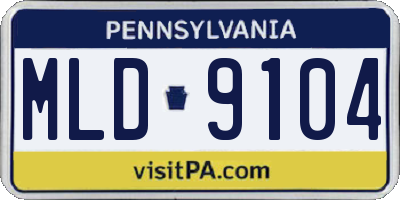 PA license plate MLD9104