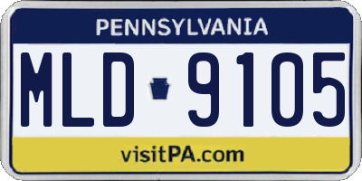 PA license plate MLD9105