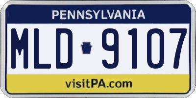 PA license plate MLD9107