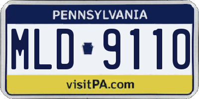 PA license plate MLD9110