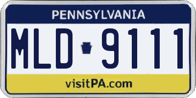 PA license plate MLD9111