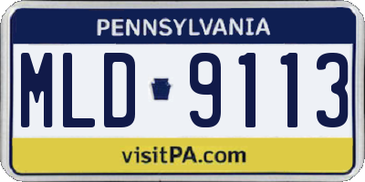 PA license plate MLD9113