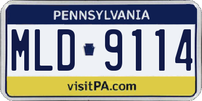 PA license plate MLD9114