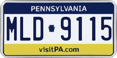 PA license plate MLD9115