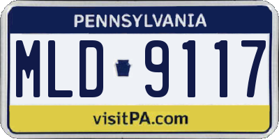 PA license plate MLD9117