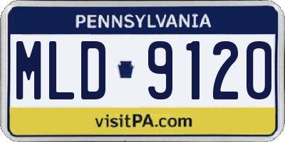 PA license plate MLD9120