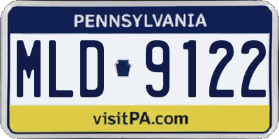 PA license plate MLD9122