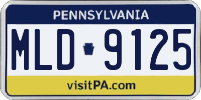 PA license plate MLD9125