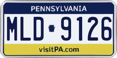 PA license plate MLD9126