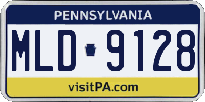 PA license plate MLD9128