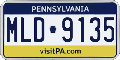 PA license plate MLD9135