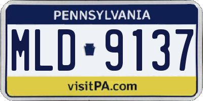 PA license plate MLD9137