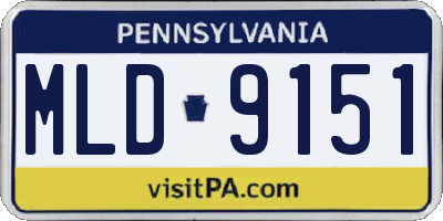 PA license plate MLD9151