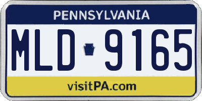 PA license plate MLD9165