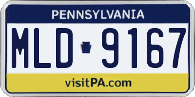 PA license plate MLD9167