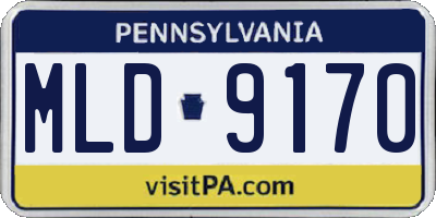 PA license plate MLD9170