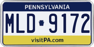 PA license plate MLD9172