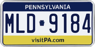 PA license plate MLD9184