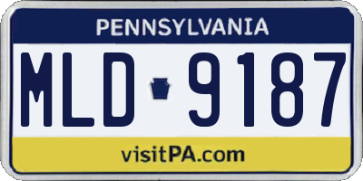 PA license plate MLD9187