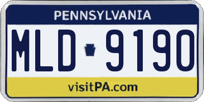 PA license plate MLD9190